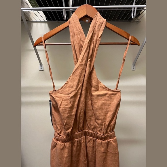 Anthropologie Cloth & Stone NWT linen cross-halter maxi dress (small) - Picture 6 of 11